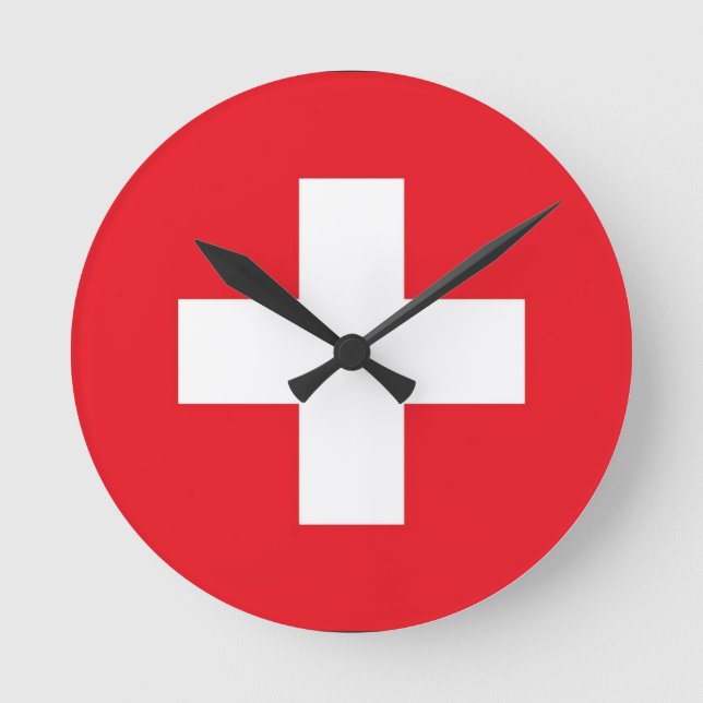 Flag of Switzerland Round Clock (Front)