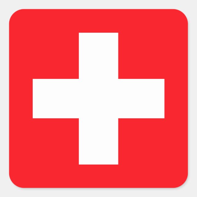 Flag of Switzerland Square Sticker (Front)