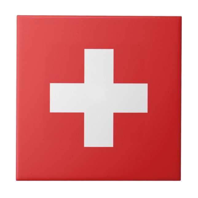 Flag of Switzerland - Switzerland - Suisse - Svizz Tile (Front)