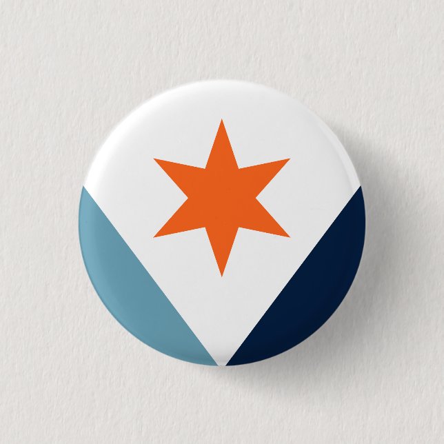 Flag of Syracuse, New York 1 Inch Round Button (Front)