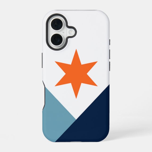 Flag of Syracuse - vertical, NY iPhone 16 Case (Back)