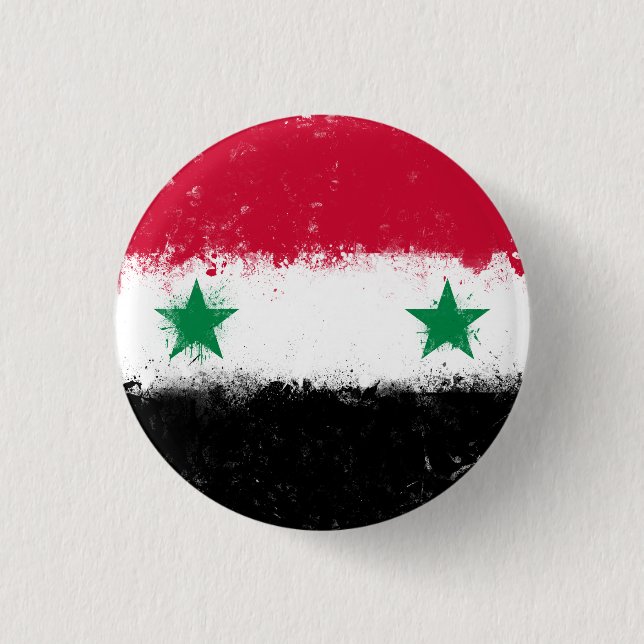 Flag of Syria 1 Inch Round Button (Front)