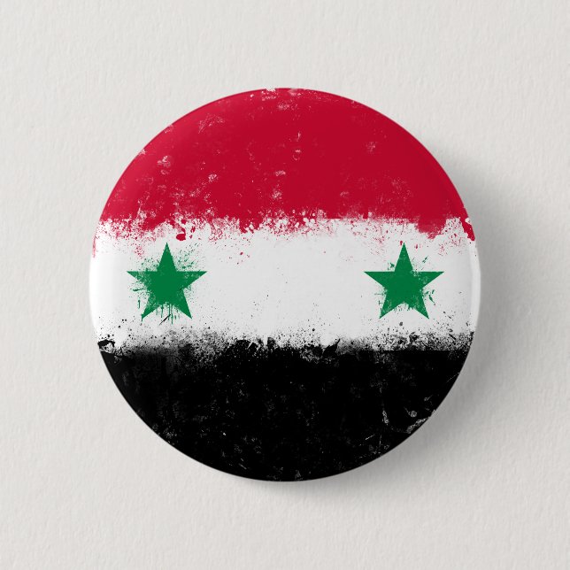 Flag of Syria 2 Inch Round Button (Front)
