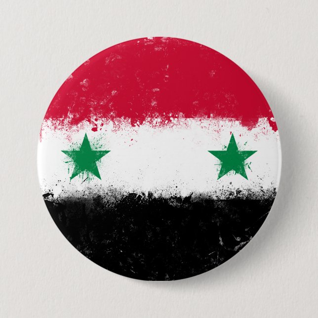 Flag of Syria 3 Inch Round Button (Front)