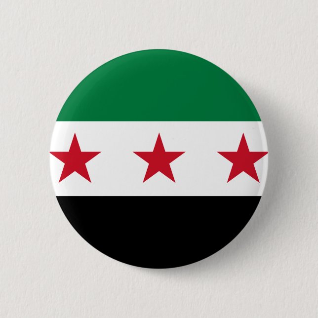 Flag of Syria - Syrian Independence flag 2 Inch Round Button (Front)