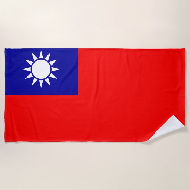 Flag of Taiwan Beach Towel (Front)