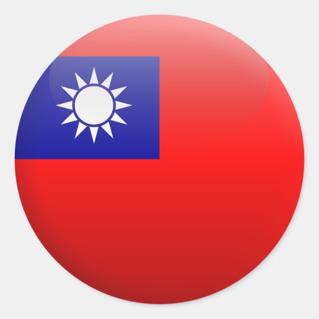 Flag of Taiwan Classic Round Sticker (Front)