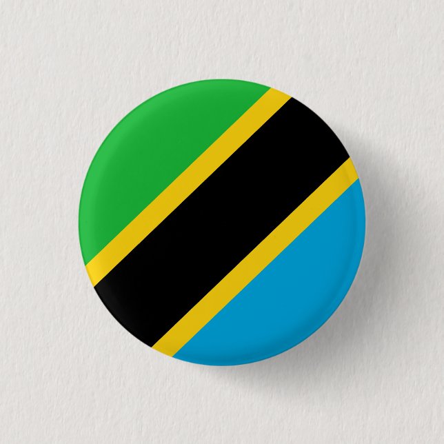 Flag of Tanzania 1 Inch Round Button (Front)