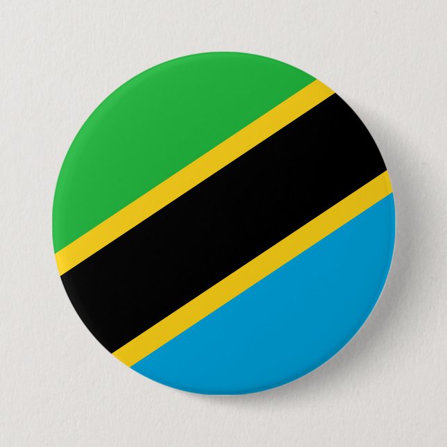 Flag of Tanzania 3 Inch Round Button (Front)