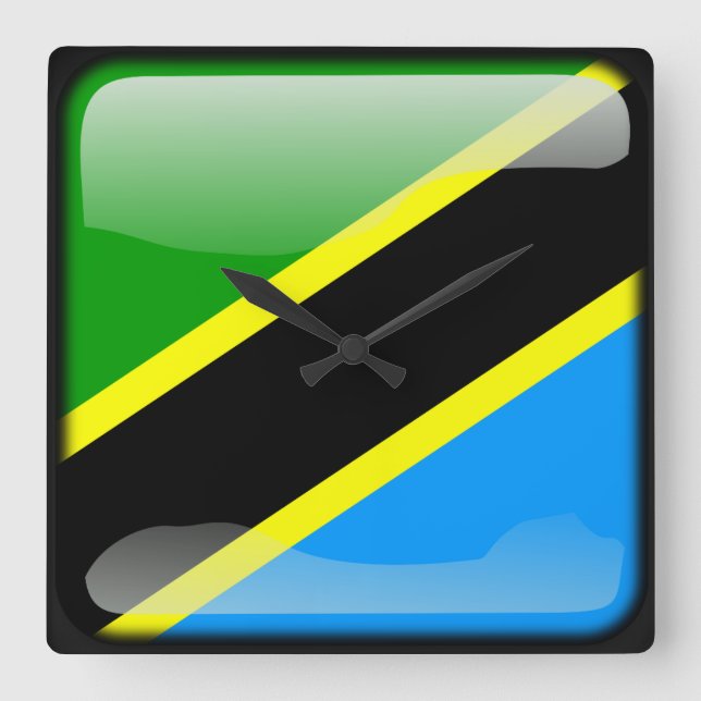 Flag of Tanzania Square Wall Clock (Front)