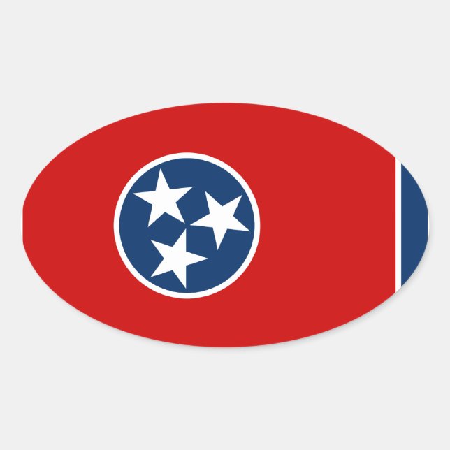 Flag of Tennessee Oval Sticker (Front)