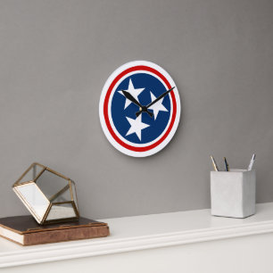 Flag of Tennessee Round Clock