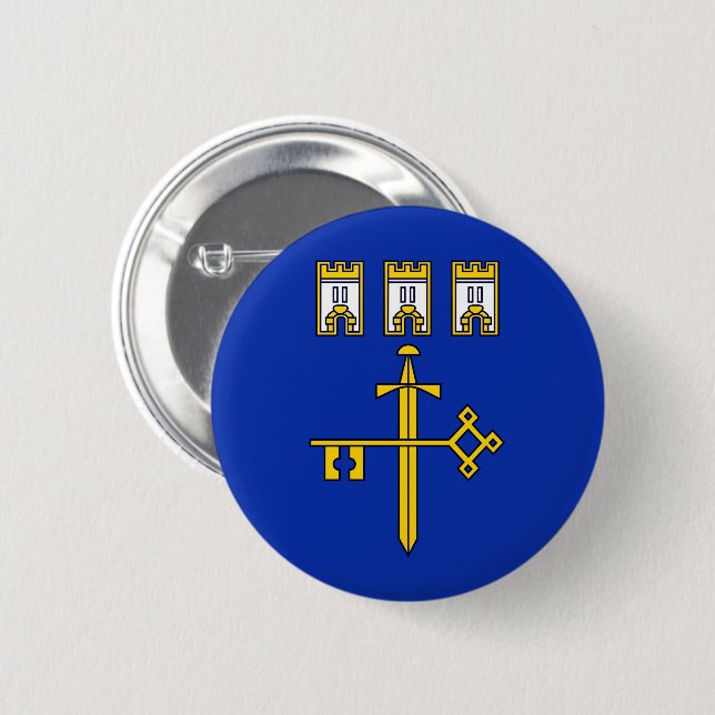 Flag of Ternopil Oblast 2 Inch Round Button (Front & Back)