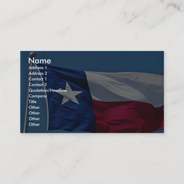 Flag of Texas Business Card (Front)