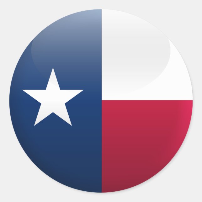 Flag of Texas Classic Round Sticker (Front)