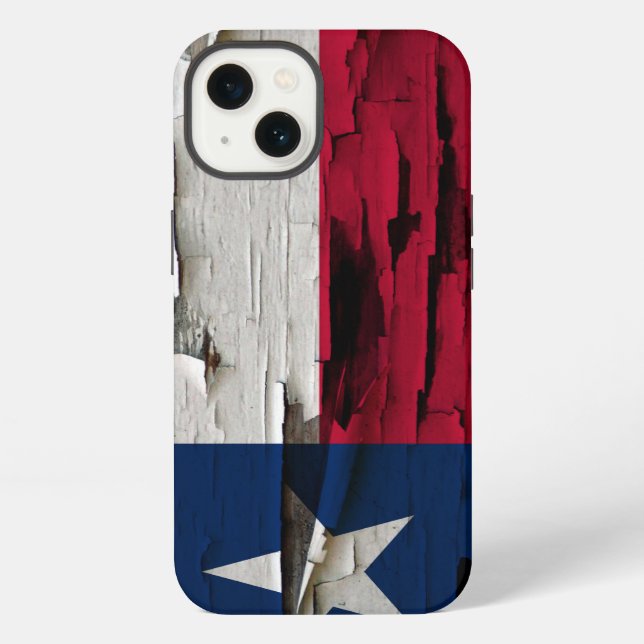 Flag of Texas Paint Peel Look iPhone Case (Back)