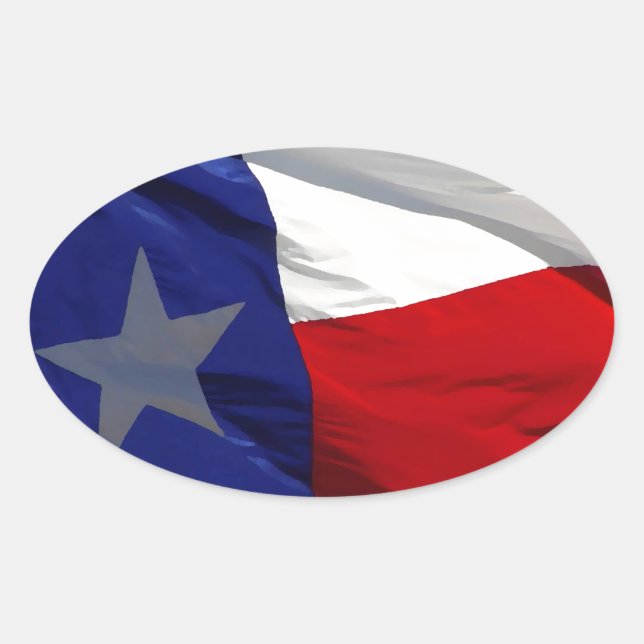 Flag of Texas Pop Art Oval Sticker (Front)