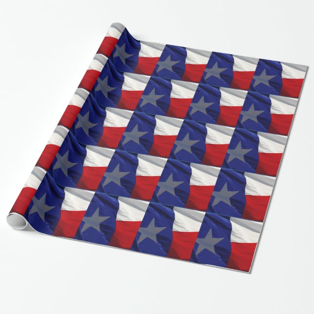 Flag of Texas Pop Art Wrapping Paper (Unrolled)