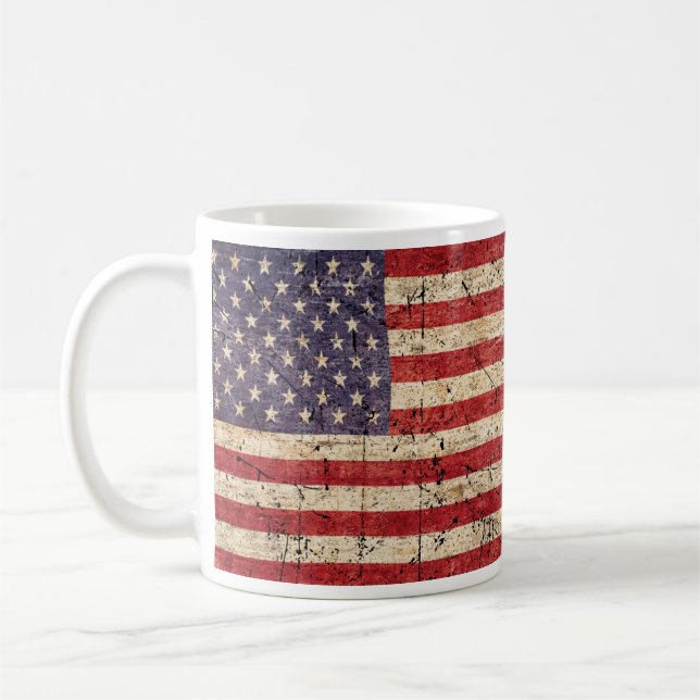 Flag of Thailand and Flag of USA, Thai Gift  Coffee Mug (Left)