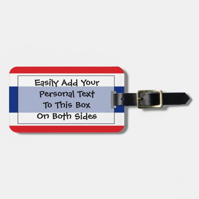 Flag of Thailand Easy ID Personal Luggage Tag (Front Horizontal)
