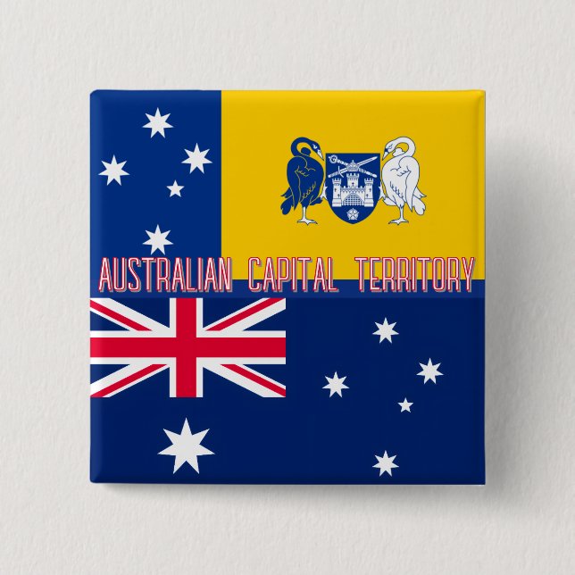 Flag of the Australian Capital Territory 2 Inch Square Button (Front)
