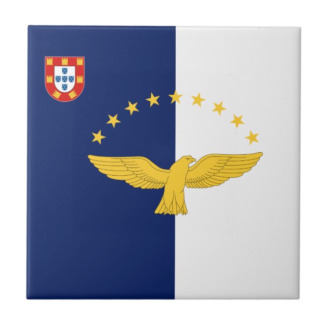 Flag of the Azores, Portugal Tile (Front)