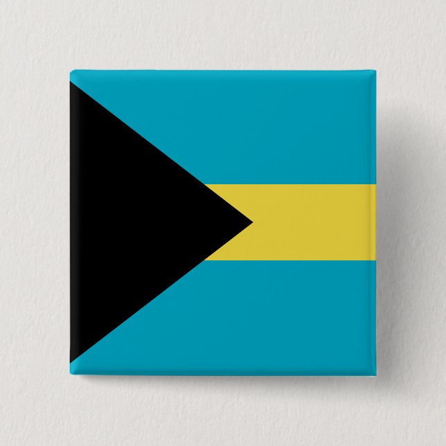 Flag Of The Bahamas 2 Inch Square Button (Front)