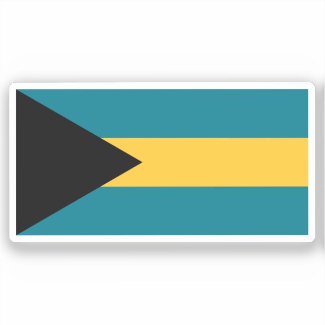 Flag of the Bahamas Custom-Cut Vinyl Sticker (Front)