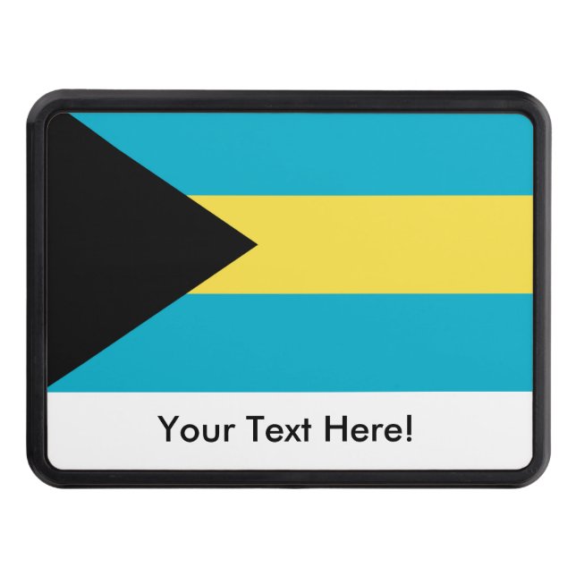 Flag of The Bahamas Trailer Hitch Cover (Front)