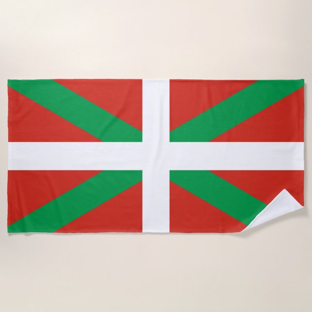 Flag of the Basque Country Beach Towel (Front)