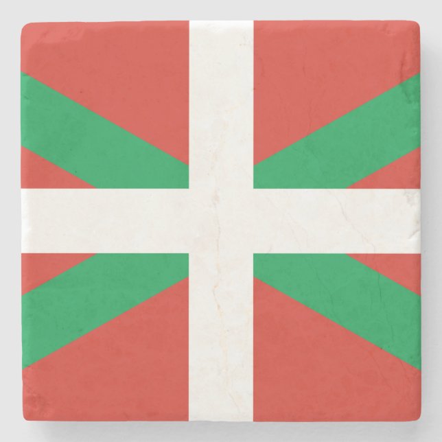 Flag of the Basque Country Stone Coaster (Front)
