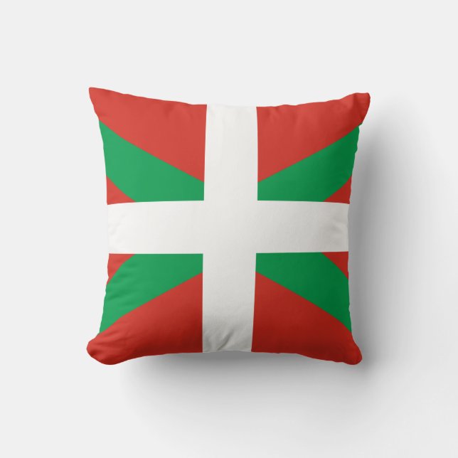 Flag of the Basque Country Throw Pillow (Front)