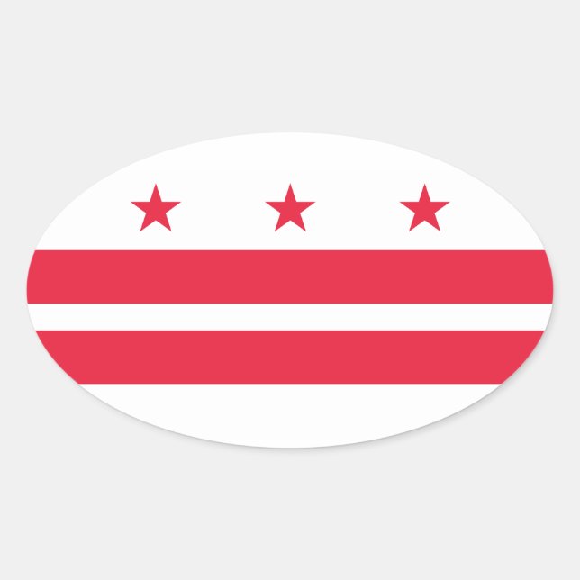 Flag of the District of Columbia (USA) Oval Sticker (Front)