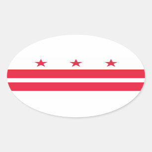 Flag of the District of Columbia (USA) Oval Sticker