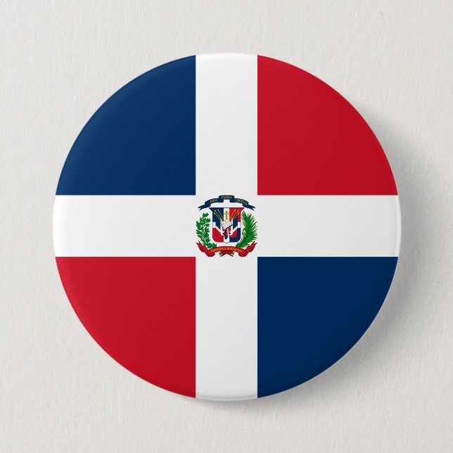 Flag of the Dominican Republic 3 Inch Round Button (Front)