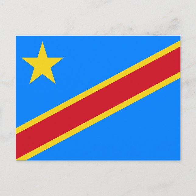 Flag of the DRC (Democratic Republic of the Congo) Postcard (Front)