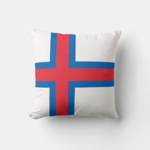 Flag of the Faroe Islands Throw Pillow