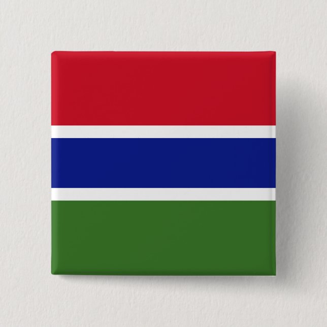 Flag of The Gambia 2 Inch Square Button (Front)