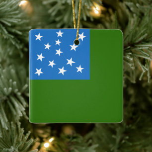 Flag of the Green Mountain Boys Ceramic Ornament
