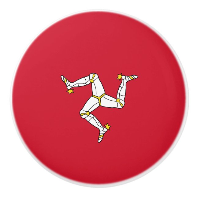 Flag of the Isle of Man Ceramic Knob (Front)