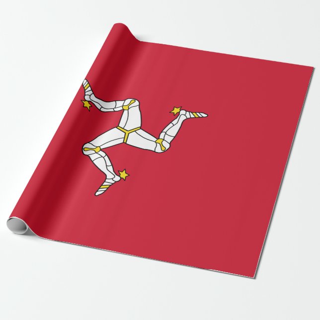 Flag of the Isle of Man Wrapping Paper (Unrolled)