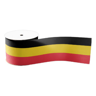 Flag of the Kingdom of Belgium Horizontal Stripes Grosgrain Ribbon