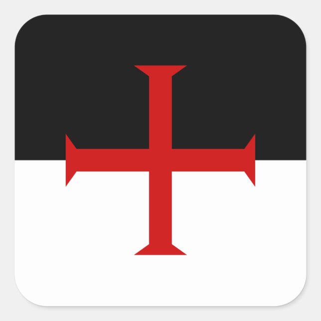 Flag of the Knights Templar Square Sticker (Front)