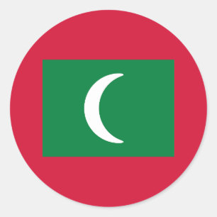 Flag of the Maldives Classic Round Sticker