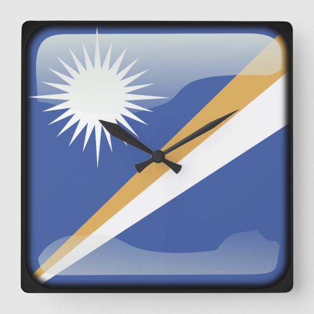 Flag of the Marshall Islands Square Wall Clock (Front)
