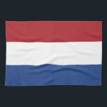 Flag of the of the Netherlands Kitchen Towel<br><div class="desc">The flag of the Netherlands is a horizontal tricolour of red, white, and blue. It harks back to Charlemagne's time. Variants of the flag have been in use since 1572 and in 1937 the flag was officially formalized as the national flag of the Netherlands and of the Kingdom of the...</div>