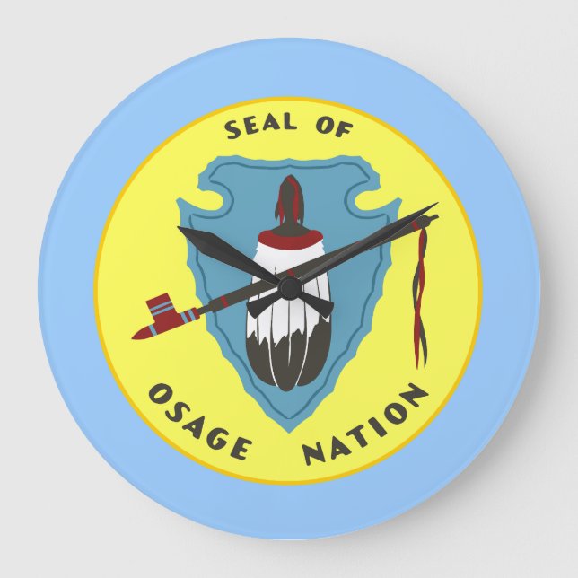 Flag of the Osage Nation  Large Clock (Front)