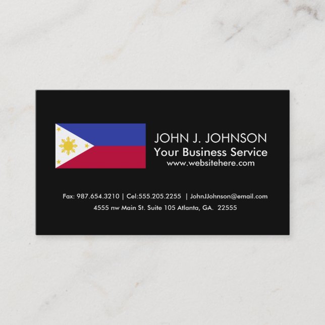 Flag of the Phillipines Business Card (Front)