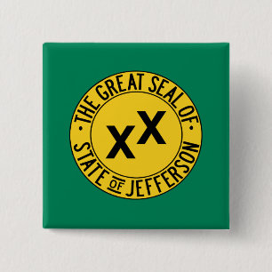 Flag of the Proposed U.S. State of Jefferson 2 Inch Square Button