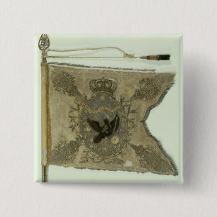 Flag of the Prussian Infantry under Frederick 2 Inch Square Button